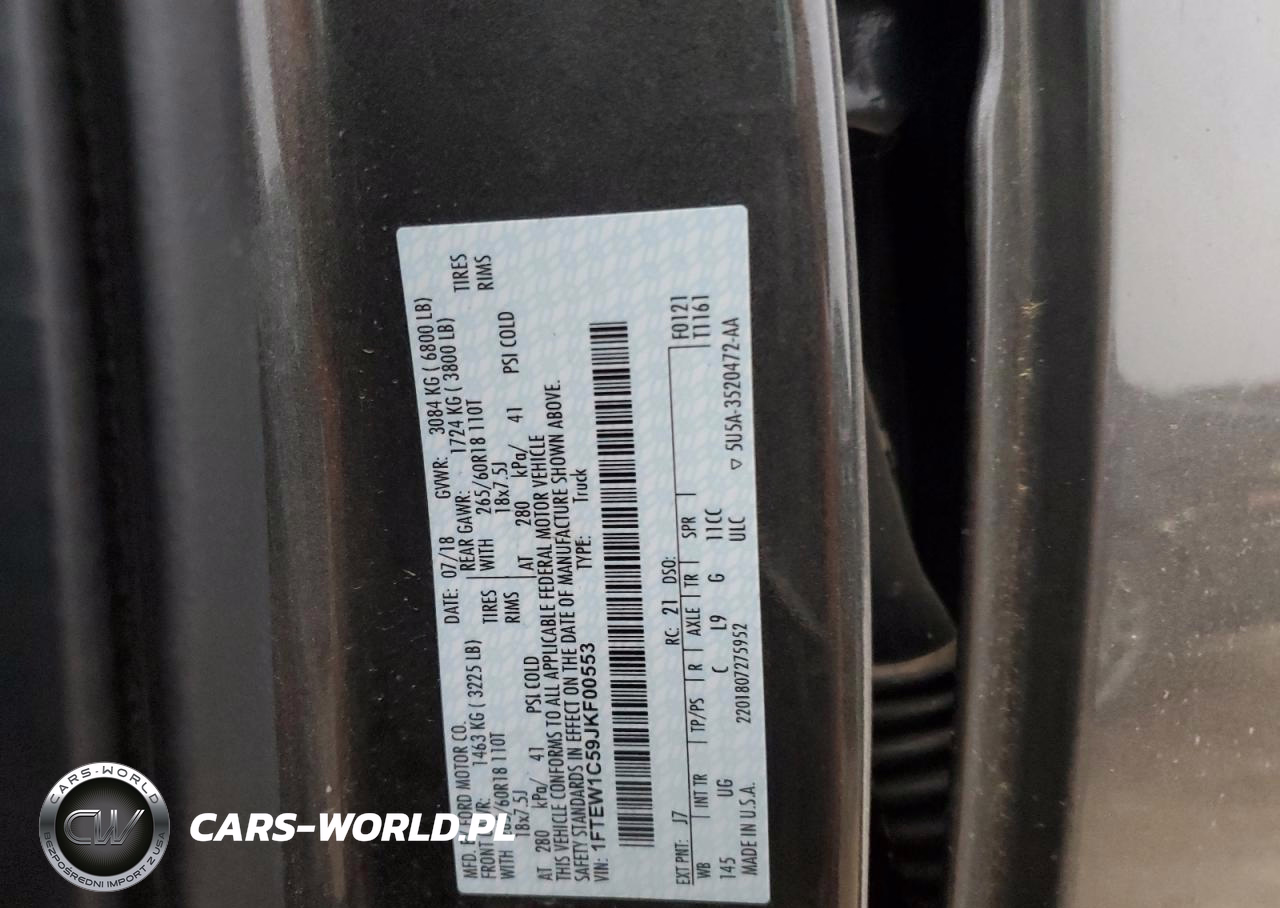 2018 Ford F150 Supercrew VIN:1FTEW1C59JKF00553 - 12
