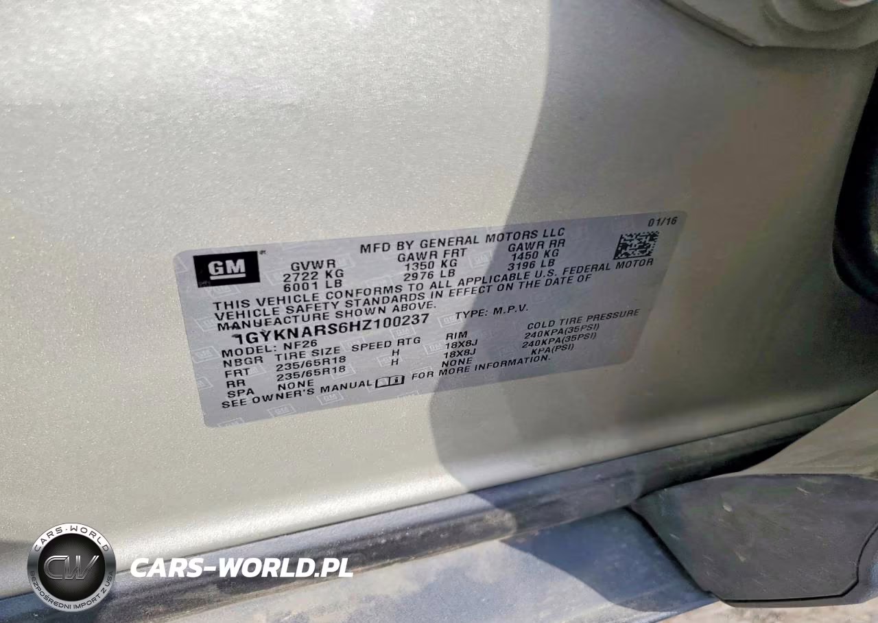 2017 Cadillac Xt5 VIN:1GYKNARS6HZ100237 - 14