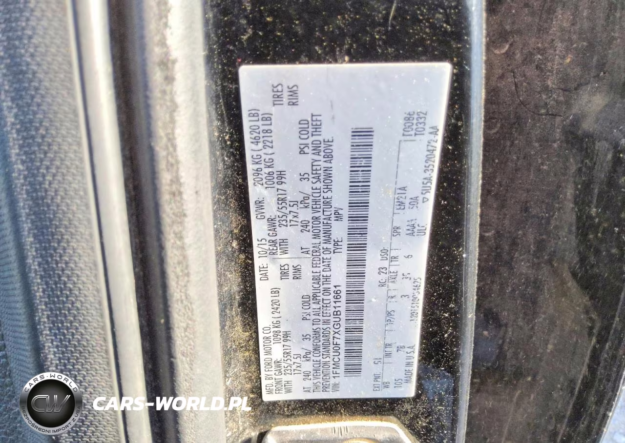 2016 Ford Escape S VIN:1FMCU0F7XGUB11661 - 13