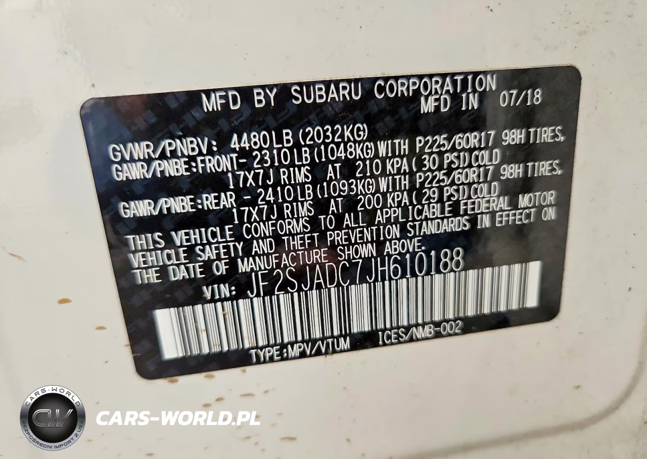 2018 Subaru Forester 2.5I Premium VIN:JF2SJADC7JH610188 - 13