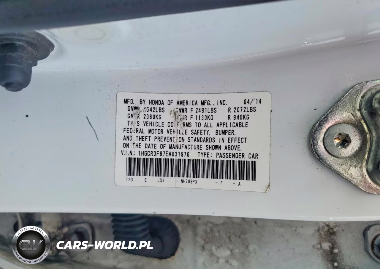 2014 Honda Accord Exl VIN:1HGCR3F87EA031976 - 13