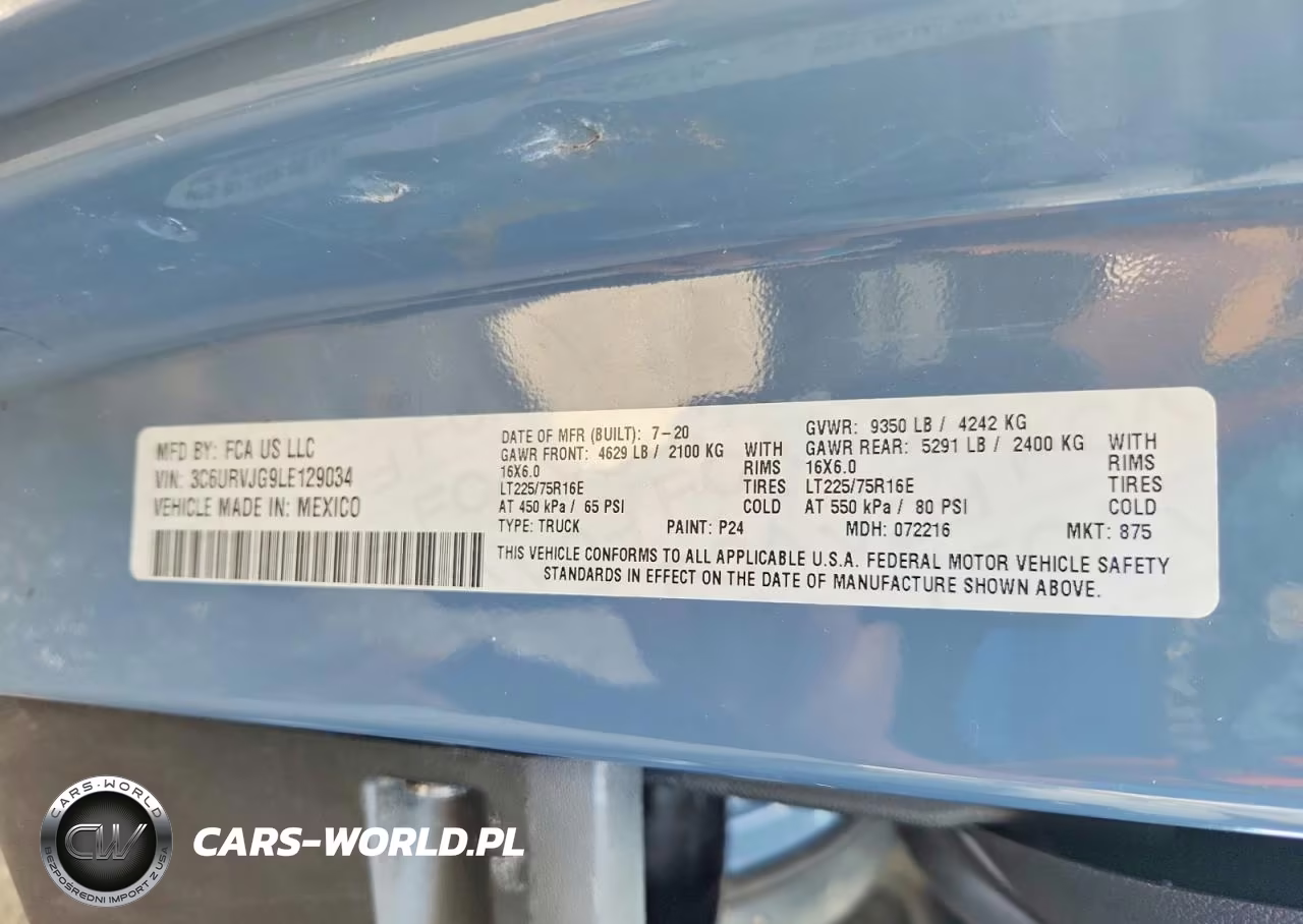 2020 Ram Promaster 3500 Delivery Van VIN:3C6URVJG9LE129034 - 13