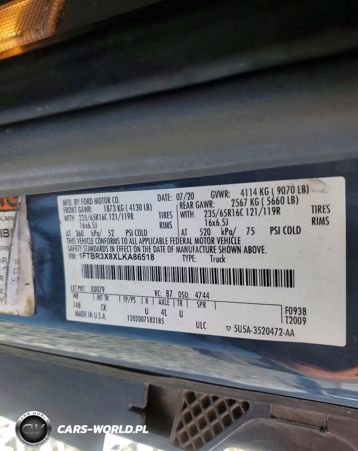 2020 Ford Transit 250 Delivery Van VIN:1FTBR3X8XLKA86518 - 13