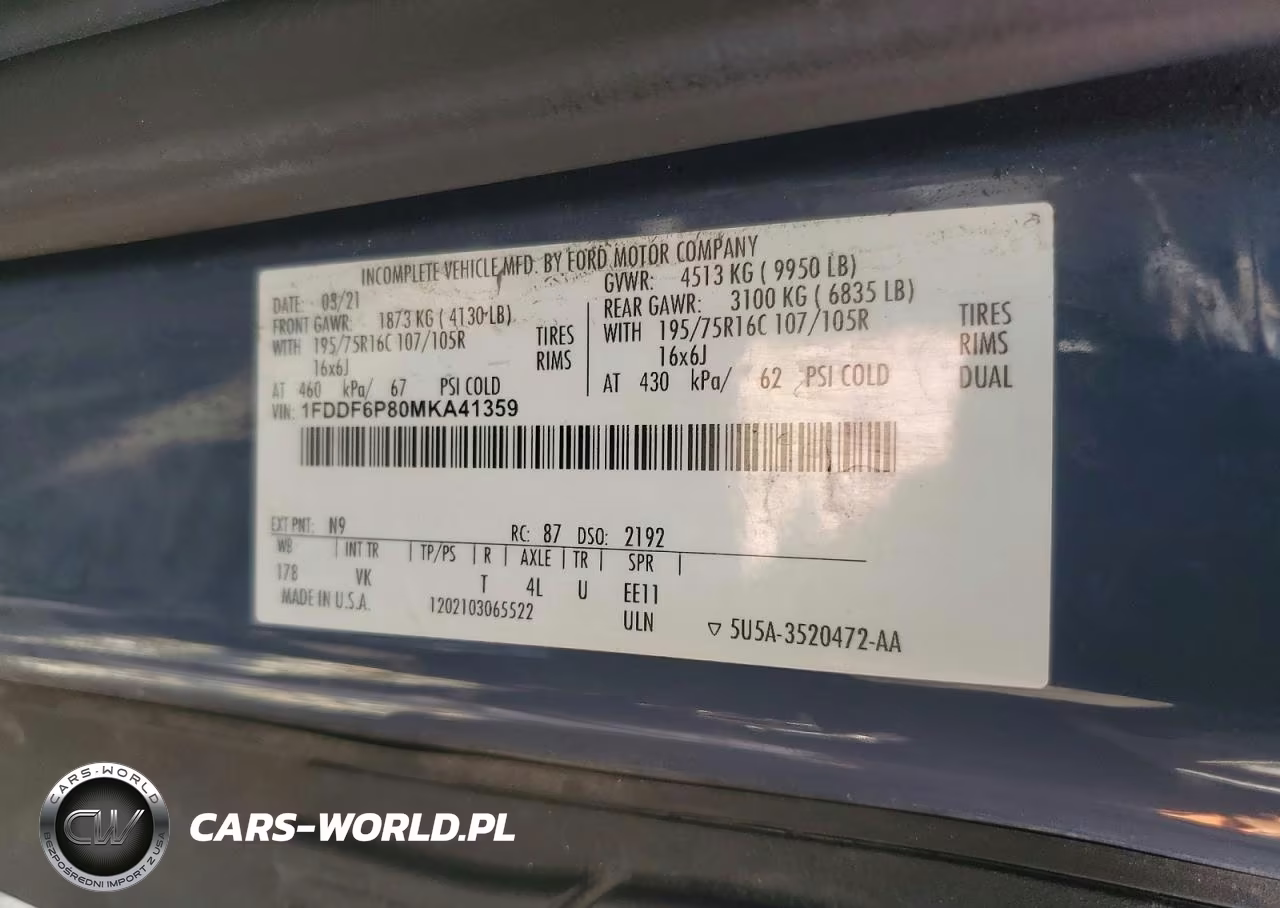 2021 Ford Transit T-350 Hd Delivery Truck VIN:1FDDF6P80MKA41359 - 13