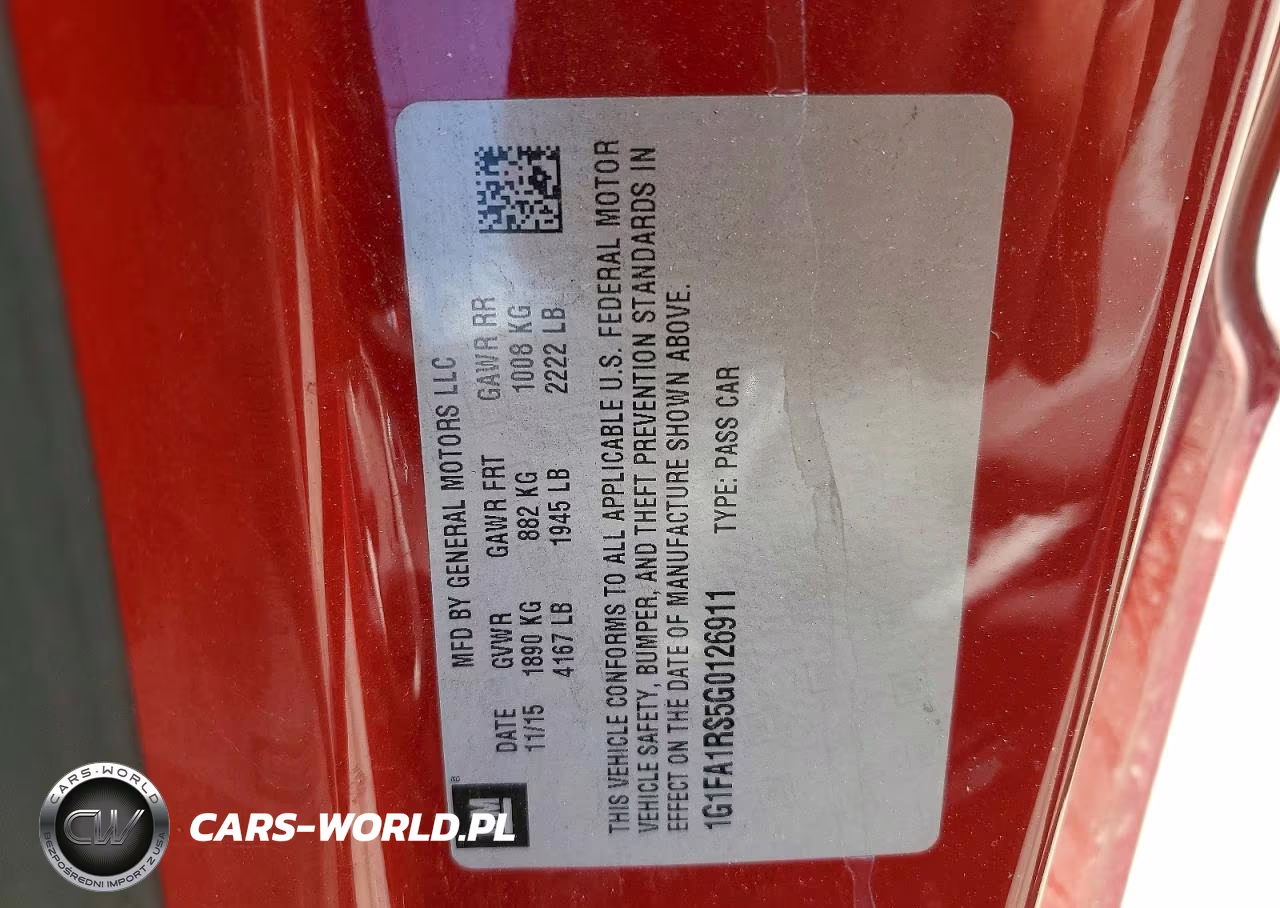 2016 Chevrolet Camaro Lt VIN:1G1FA1RS5G0126911 - 12
