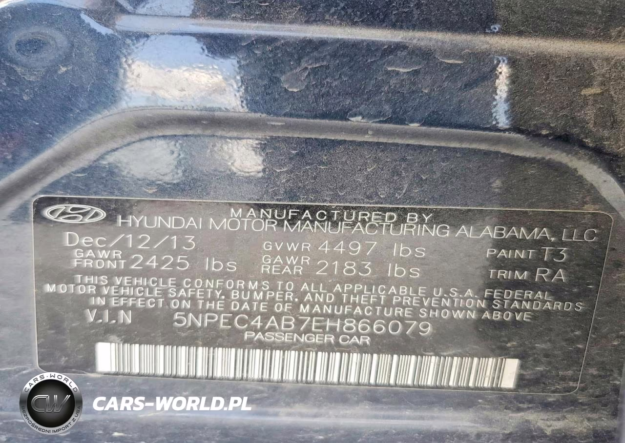 2014 Hyundai Sonata Se 2.0T VIN:5NPEC4AB7EH866079 - 12