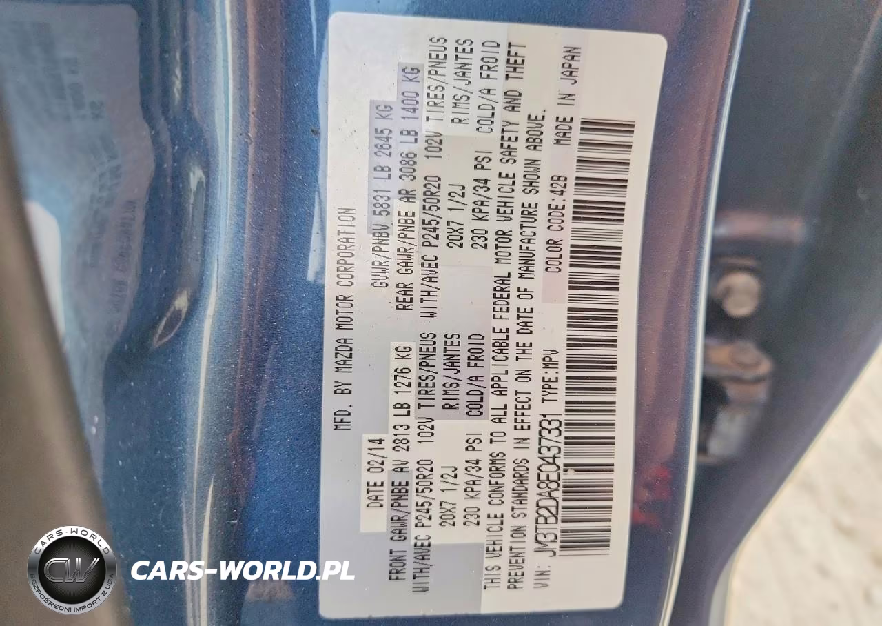 2014 Mazda Cx-9 Grand Touring VIN:JM3TB2DA8E0437331 - 13