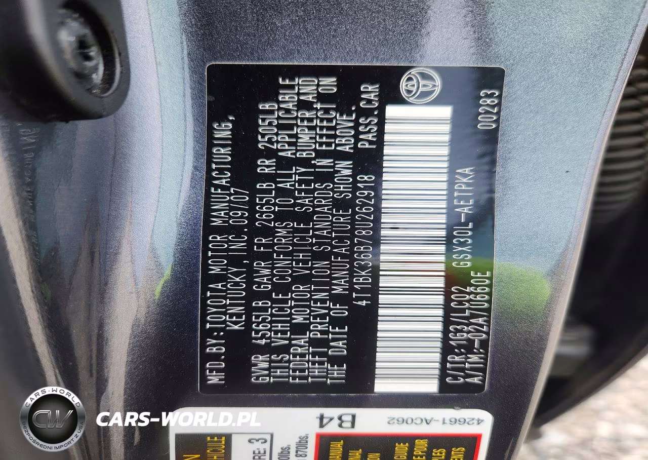 2008 Toyota Avalon Limited VIN:4T1BK36B78U262918 - 12