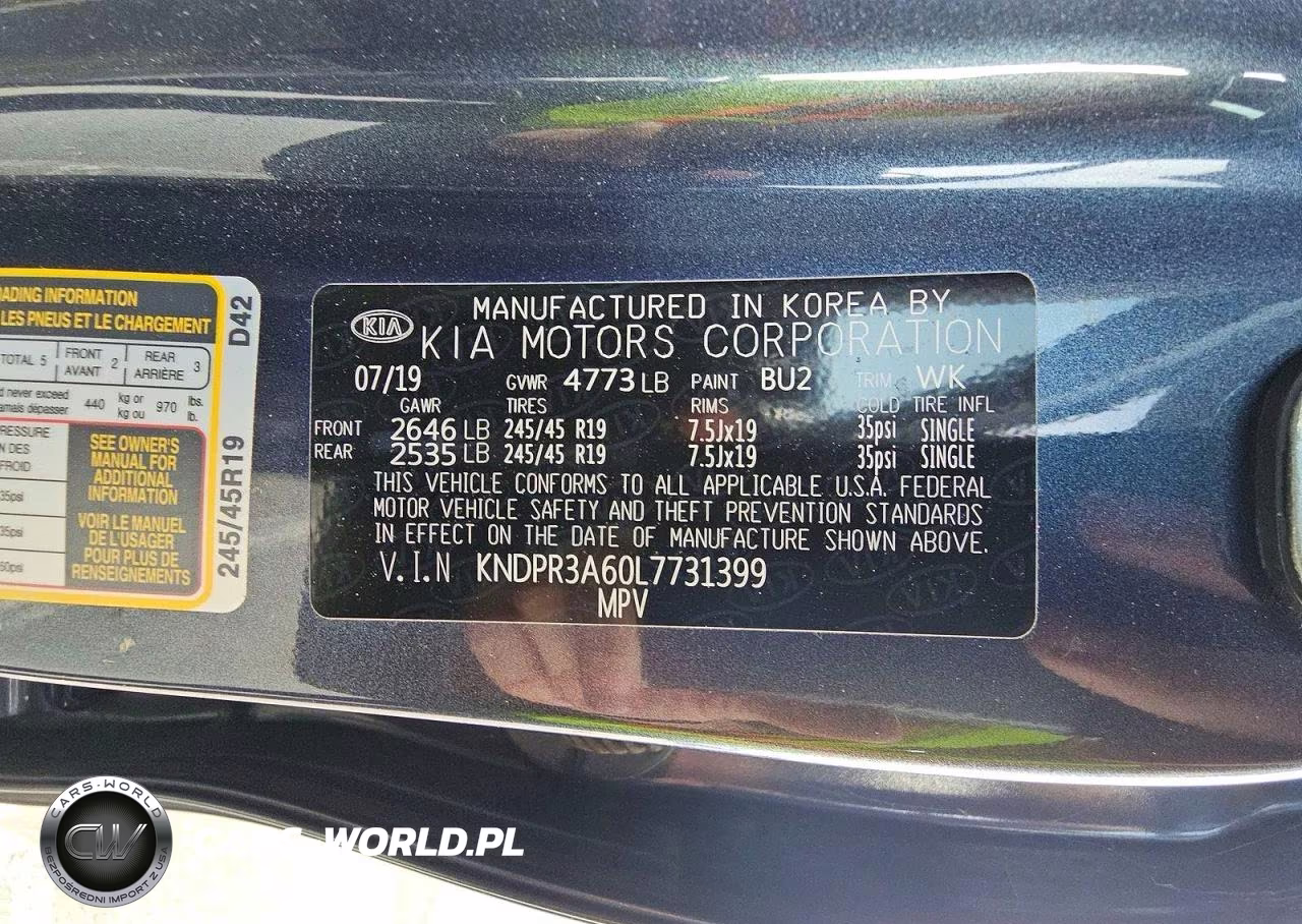 2020 Kia Sportage Sx VIN:KNDPR3A60L7731399 - 10