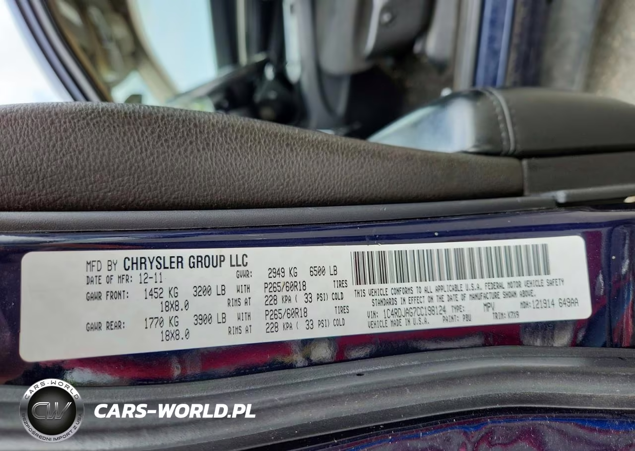 2012 Dodge Durango Sxt VIN:1C4RDJAG7CC198124 - 13