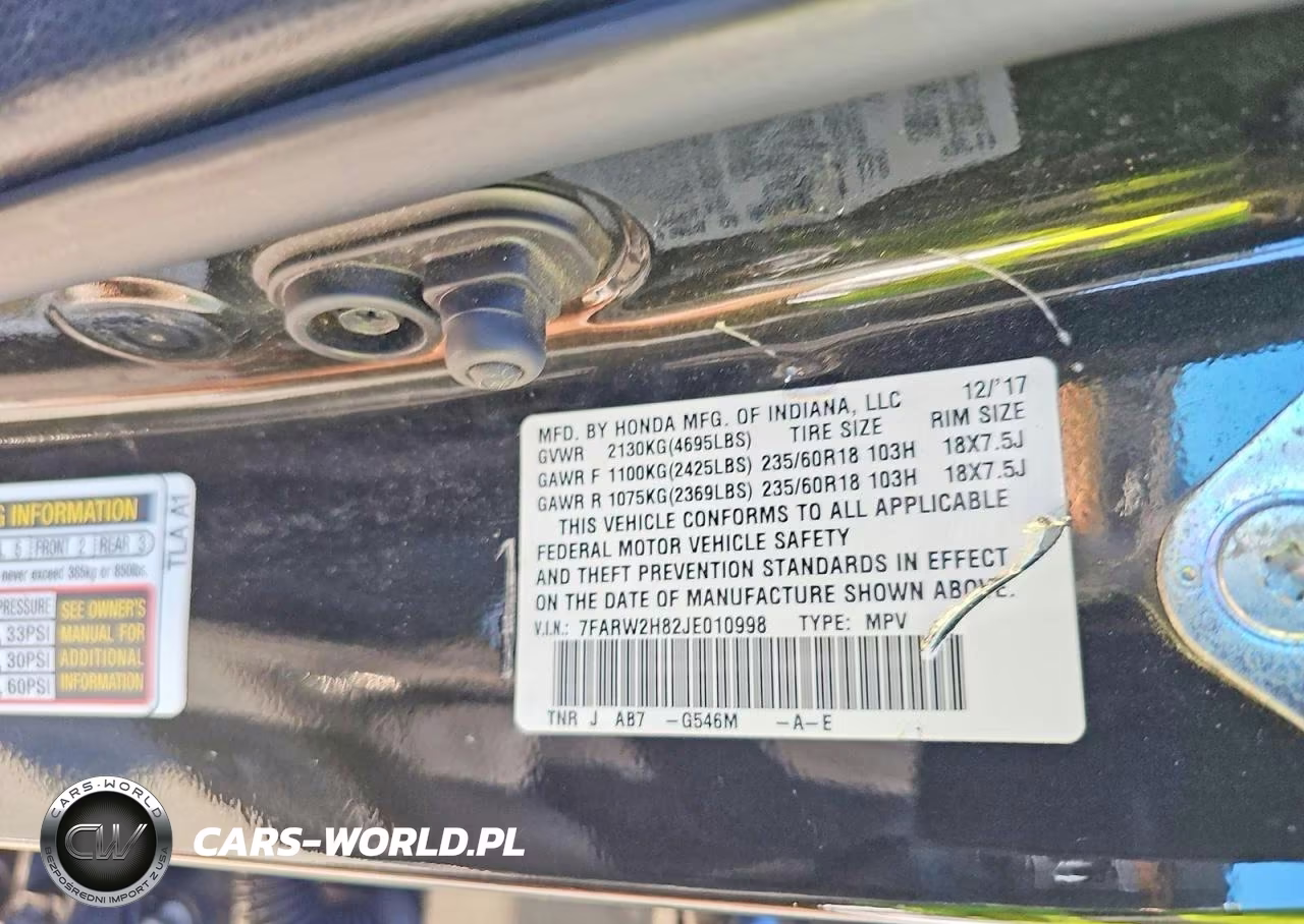 2018 Honda Cr-V Exl VIN:7FARW2H82JE010998 - 10