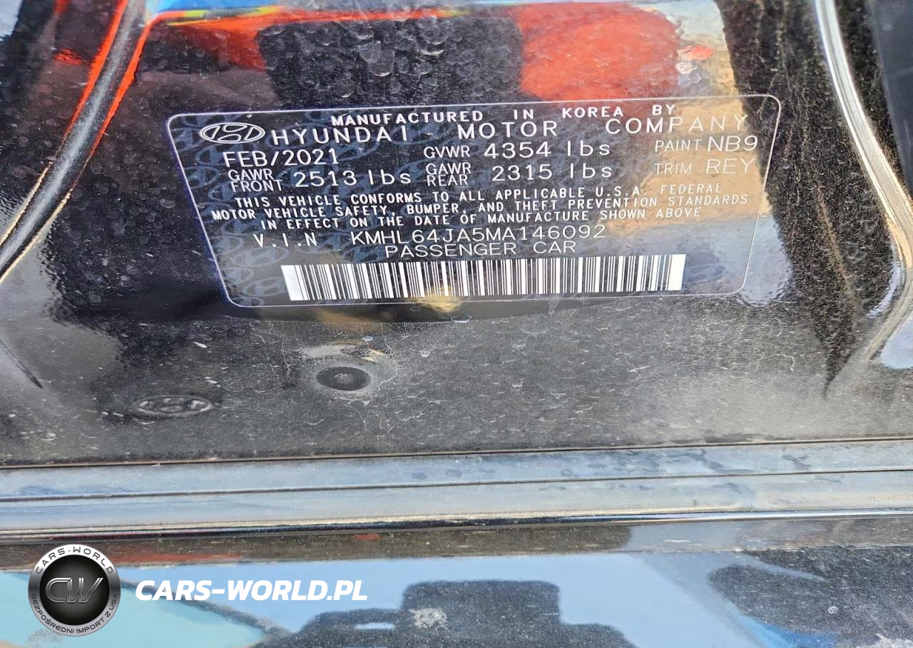2021 Hyundai Sonata Sel VIN:KMHL64JA5MA146092 - 12