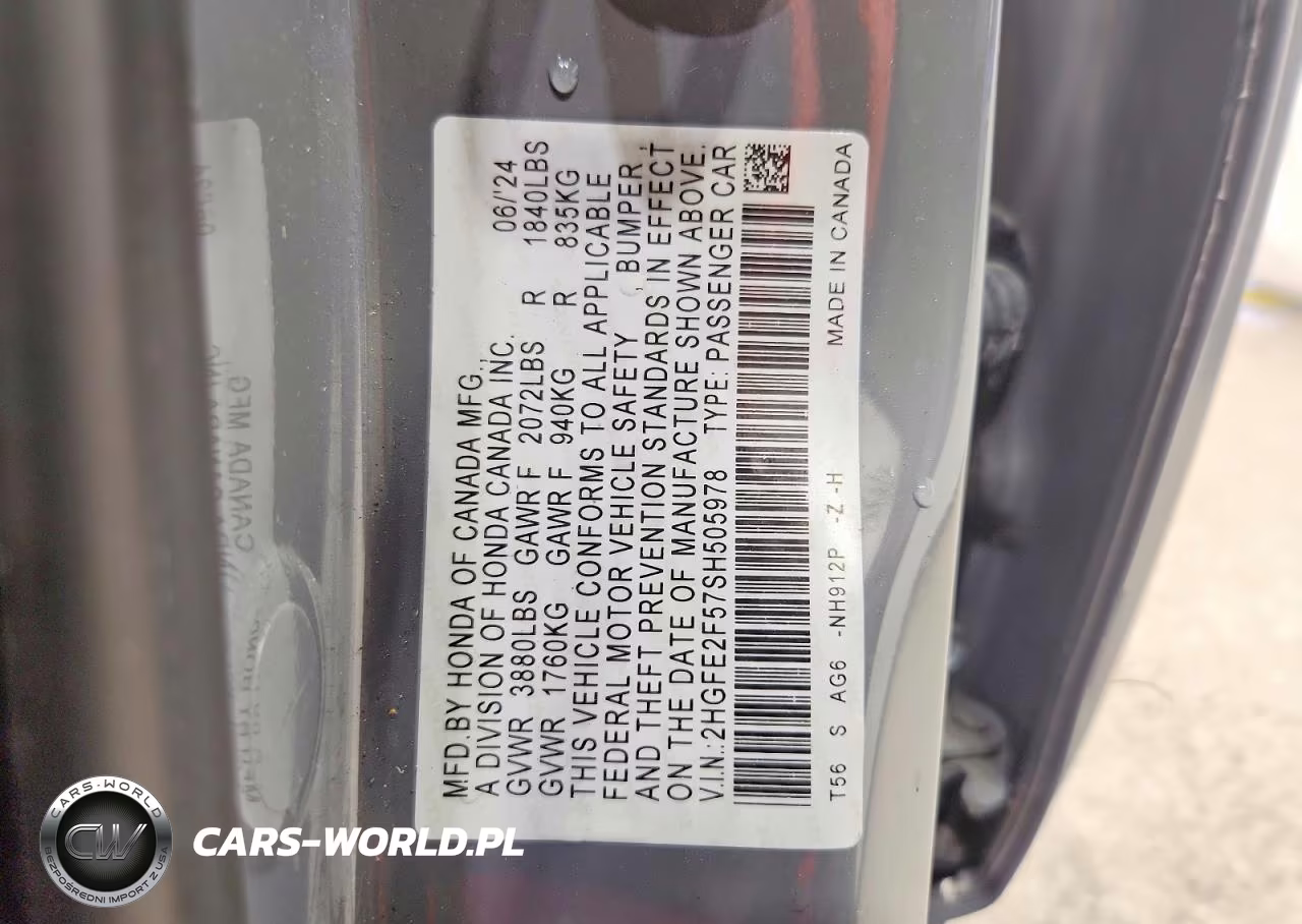 2025 Honda Civic Sport VIN:2HGFE2F57SH505978 - 12