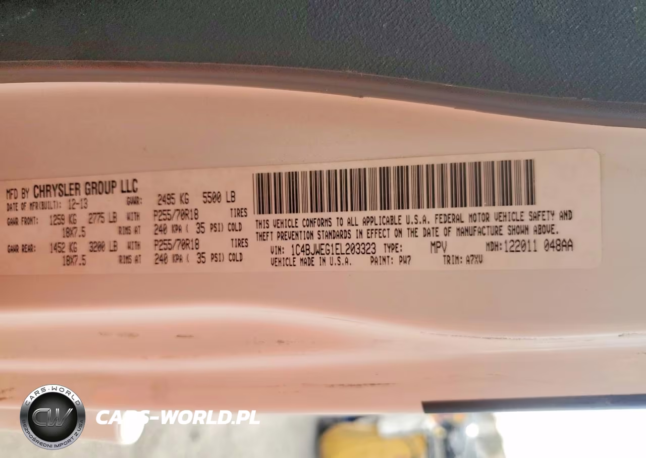 2014 Jeep Wrangler VIN:1C4BJWEG1EL203323 - 13