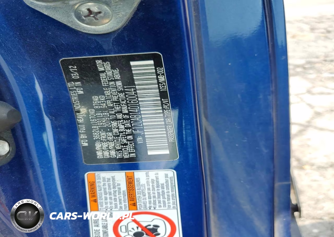 2013 Subaru Brz 2.0 Premium VIN:JF1ZCAB14D1600441 - 12