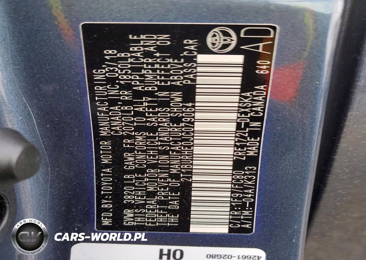 2018 Toyota Corolla Se VIN:2T1BURHE0JC079064 - 13