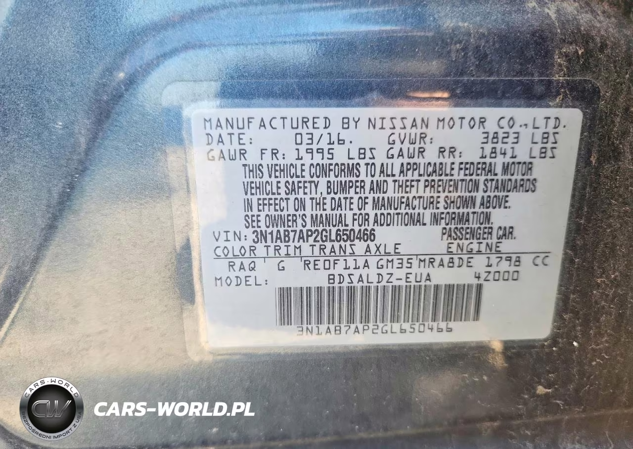 2016 Nissan Sentra Sv VIN:3N1AB7AP2GL650466 - 12
