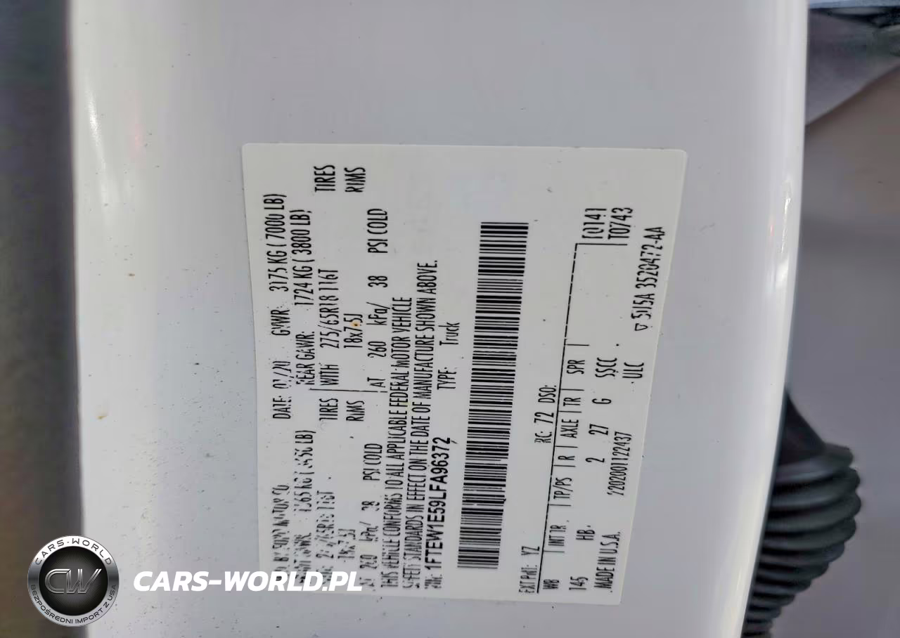 2020 Ford F150 Supercrew VIN:1FTEW1E59LFA96372 - 12
