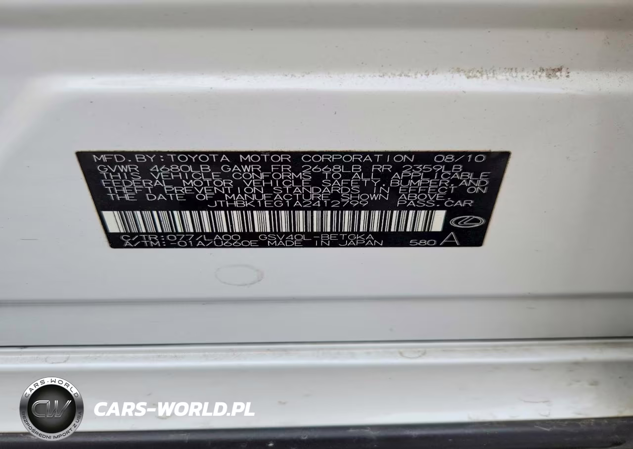 2010 Lexus Es 350 VIN:JTHBK1EG1A2412799 - 12