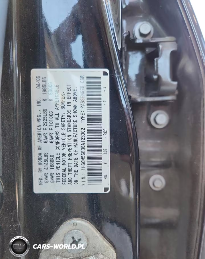 2006 Honda Accord Ex VIN:1HGCM56836A123002 - 12