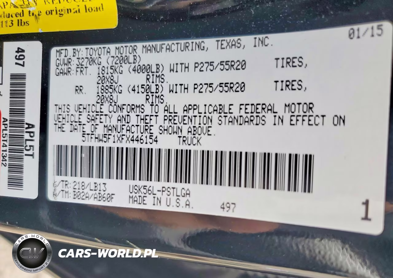 2015 Toyota Tundra Crewmax Limited VIN:5TFHW5F1XFX446154 - 13