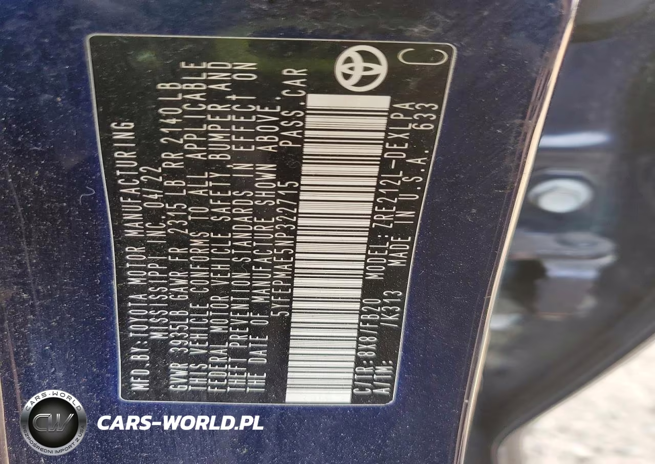 2022 Toyota Corolla Le VIN:5YFEPMAE5NP322715 - 12