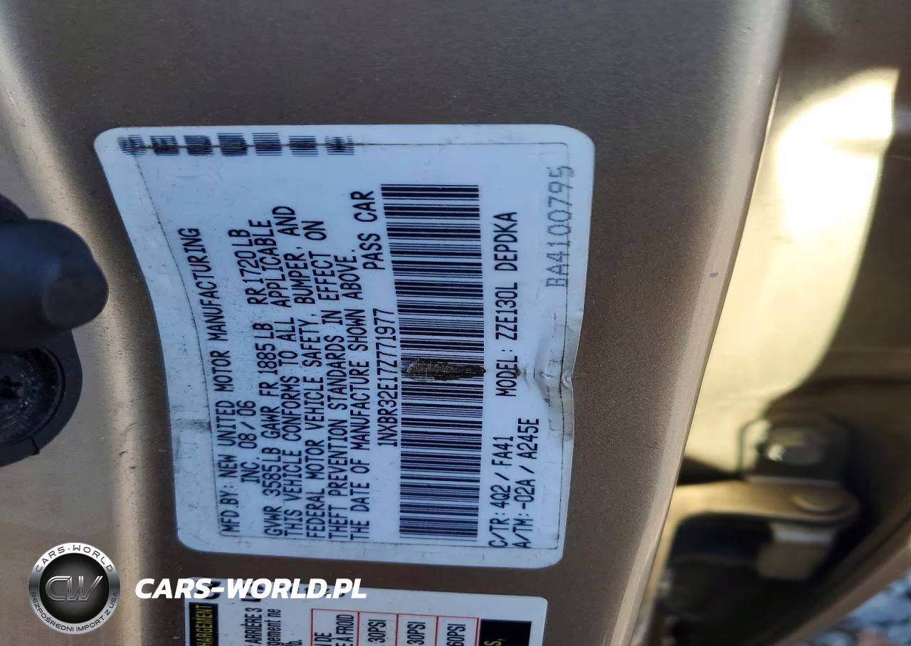 2007 Toyota Corolla Ce VIN:1NXBR32E17Z771977 - 12