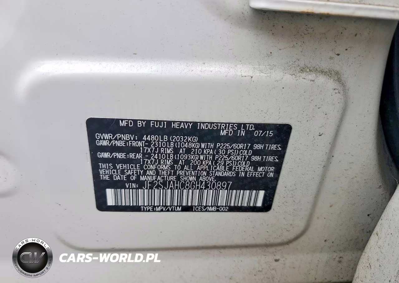 2016 Subaru Forester 2.5I Limited VIN:JF2SJAHC8GH430897 - 12