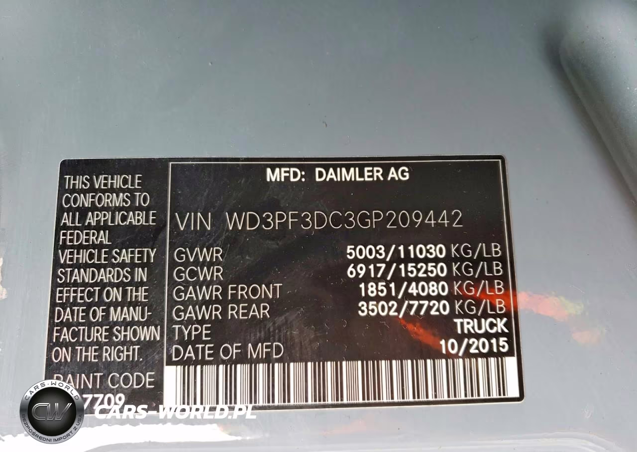 2016 Mercedes-Benz Sprinter 3500 Delivery Van VIN:WD3PF3DC3GP209442 - 12