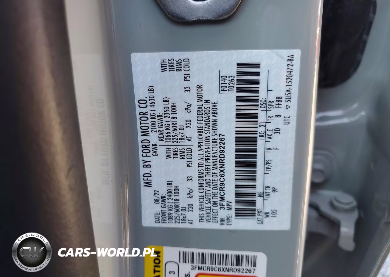 2022 Ford Bronco Sport Outer Banks VIN:3FMCR9C6XNRD92267 - 13