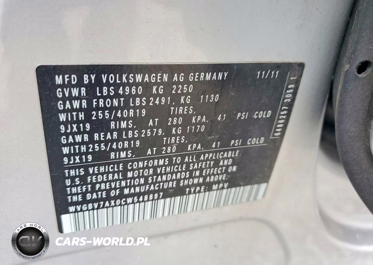 2012 Volkswagen Tiguan S VIN:WVGBV7AX0CW548897 - 13