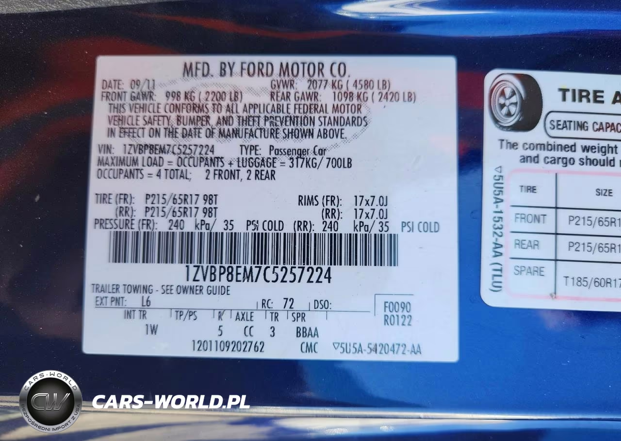 2012 Ford Mustang VIN:1ZVBP8EM7C5257224 - 12