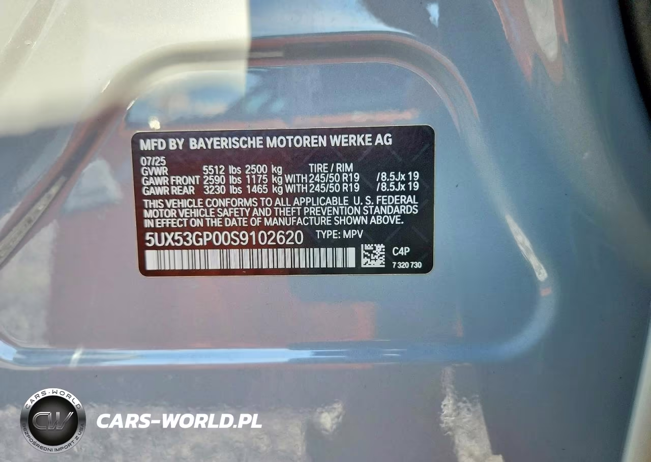 2025 BMW X3 30 xDrive VIN:5UX53GP00S9102620 - 13