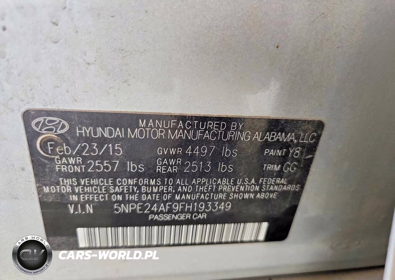2015 Hyundai Sonata Se VIN:5NPE24AF9FH193349 - 12