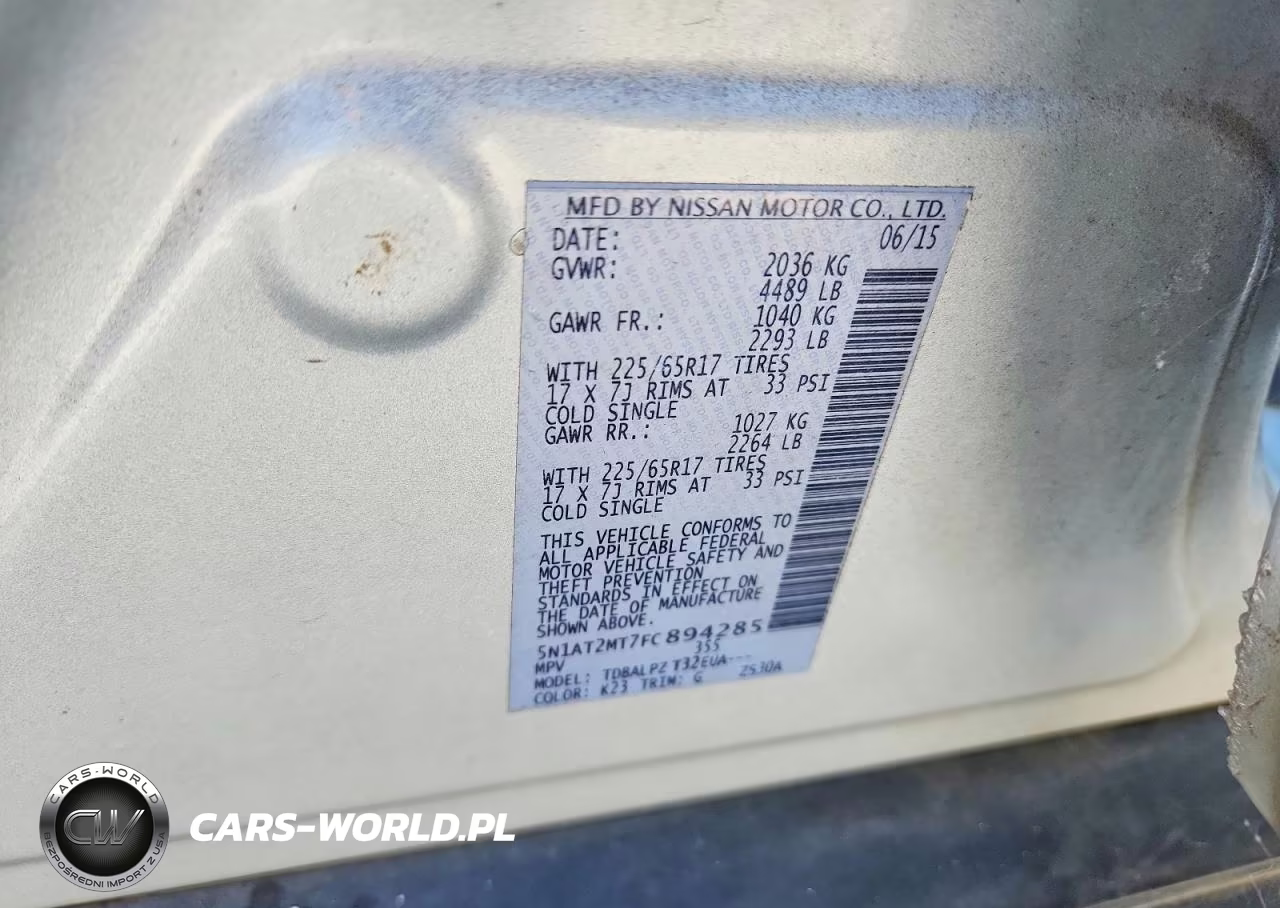 2015 Nissan Rogue S VIN:5N1AT2MT7FC894285 - 14