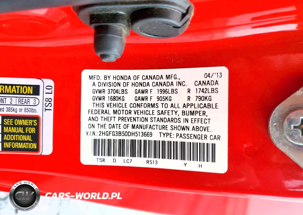 2013 Honda Civic Lx VIN:2HGFG3B50DH513669 - 12