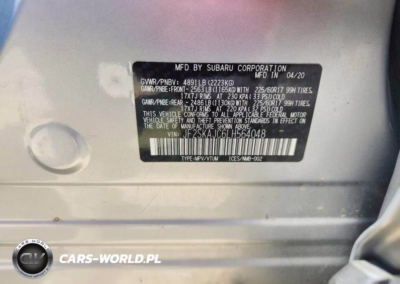 2020 Subaru Forester Premium VIN:JF2SKAJC6LH564048 - 13