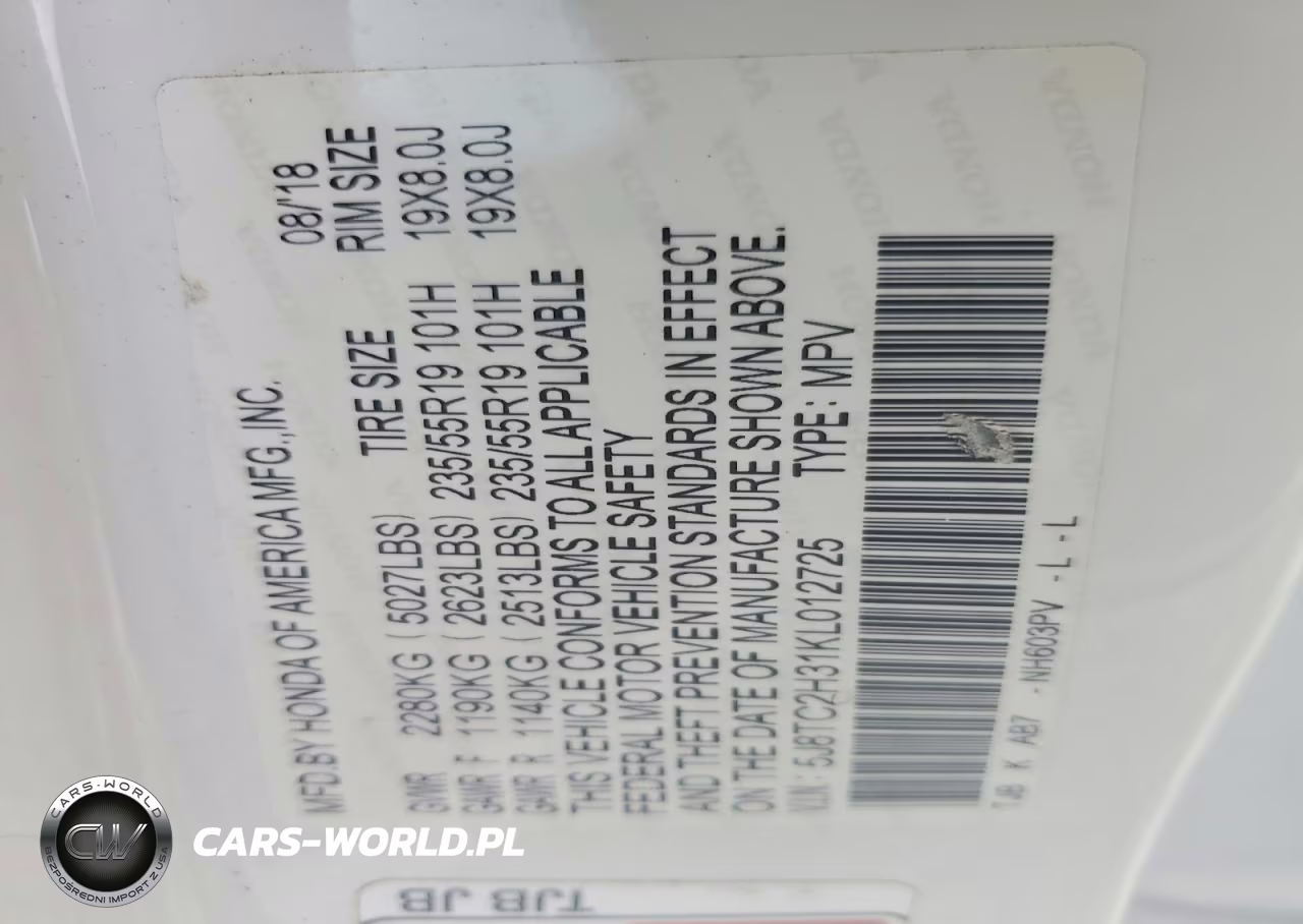 2019 Acura Rdx VIN:5J8TC2H31KL012725 - 13