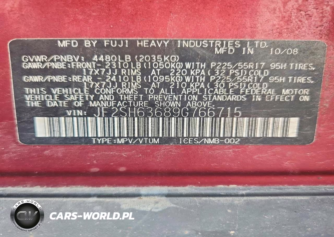 2009 Subaru Forester 2.5X Premium VIN:JF2SH63689G766715 - 14