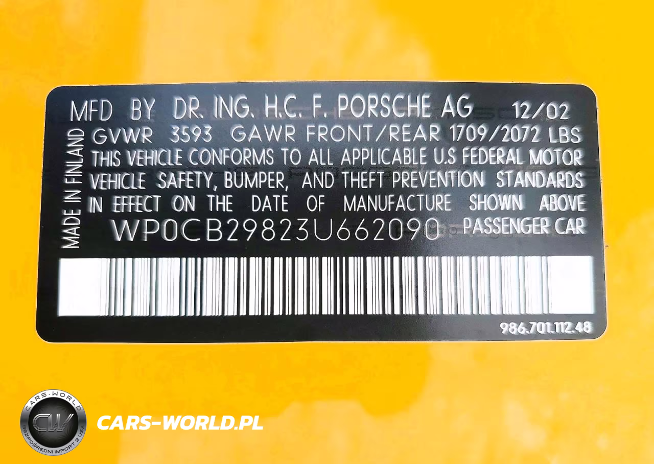 2003 Porsche Boxster S VIN:WP0CB29823U662090 - 12