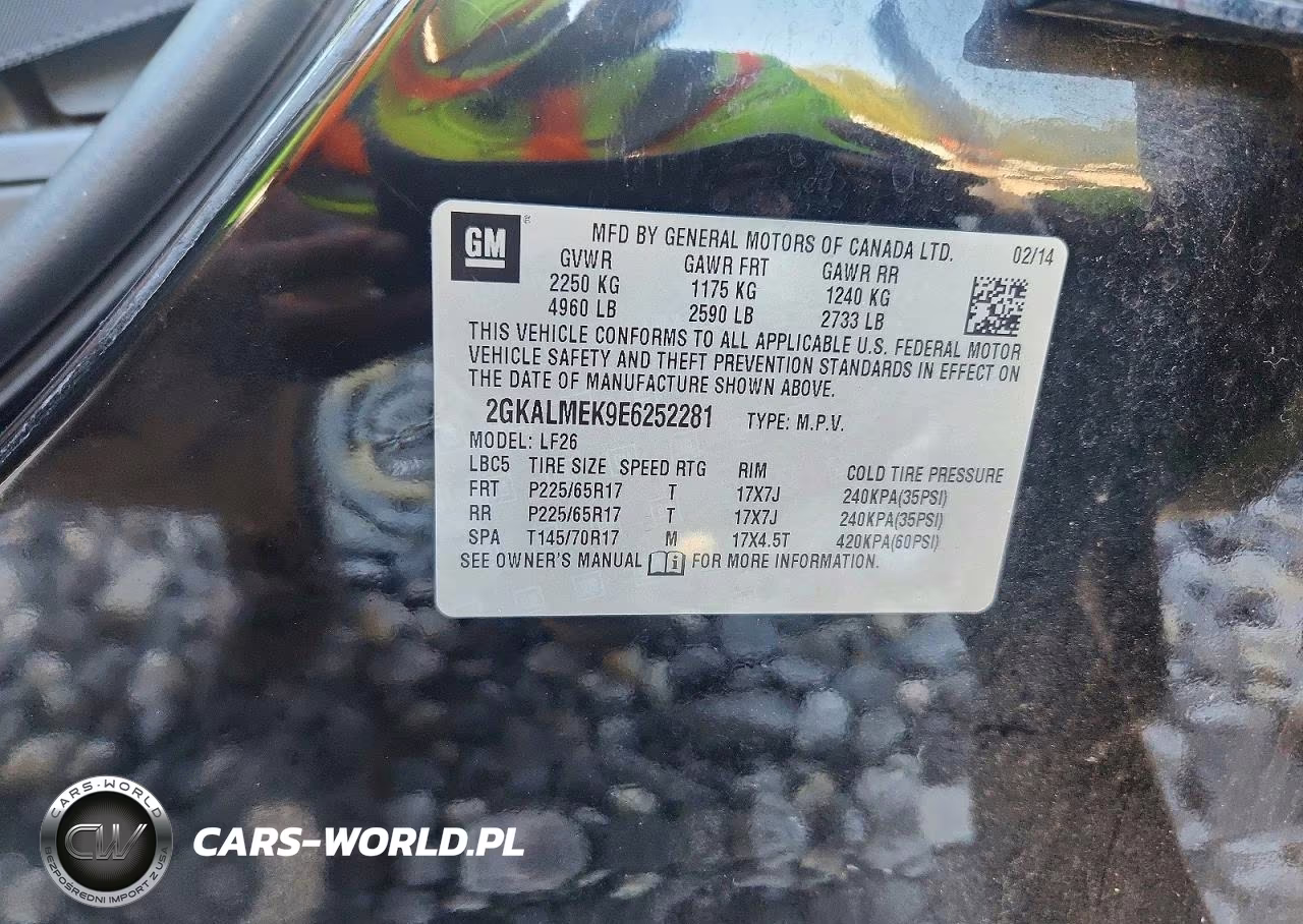 2014 GMC Terrain Sle VIN:2GKALMEK9E6252281 - 14