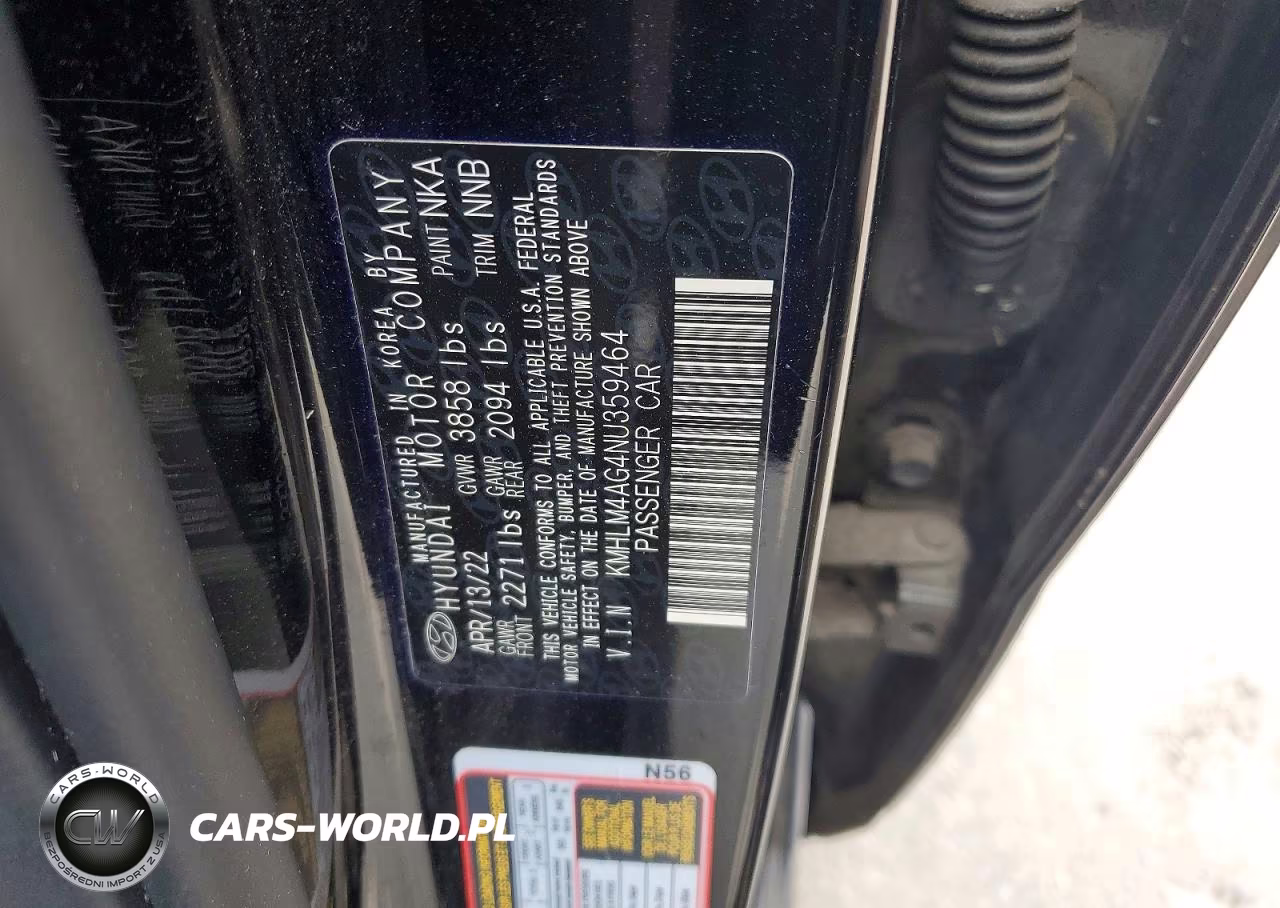 2022 Hyundai Elantra Sel VIN:KMHLM4AG4NU359464 - 12