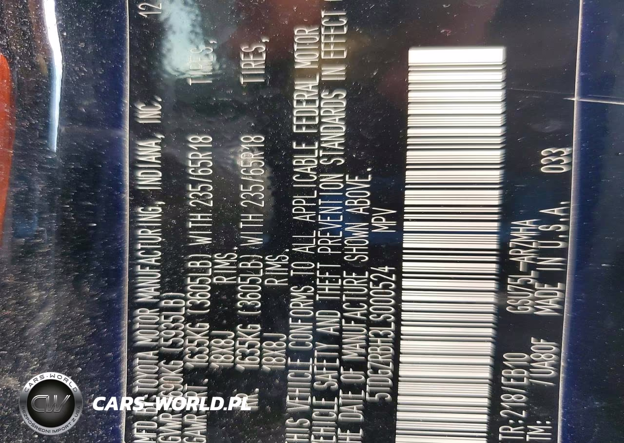 2020 Toyota Highlander Xle VIN:5TDGZRBH3LS000524 - 13