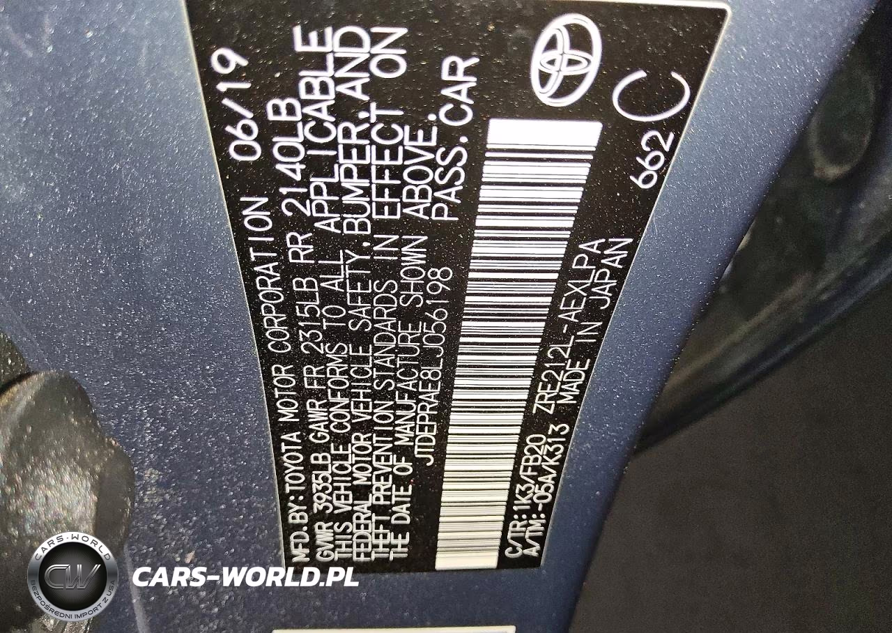 2020 Toyota Corolla Le VIN:JTDEPRAE8LJ056198 - 12