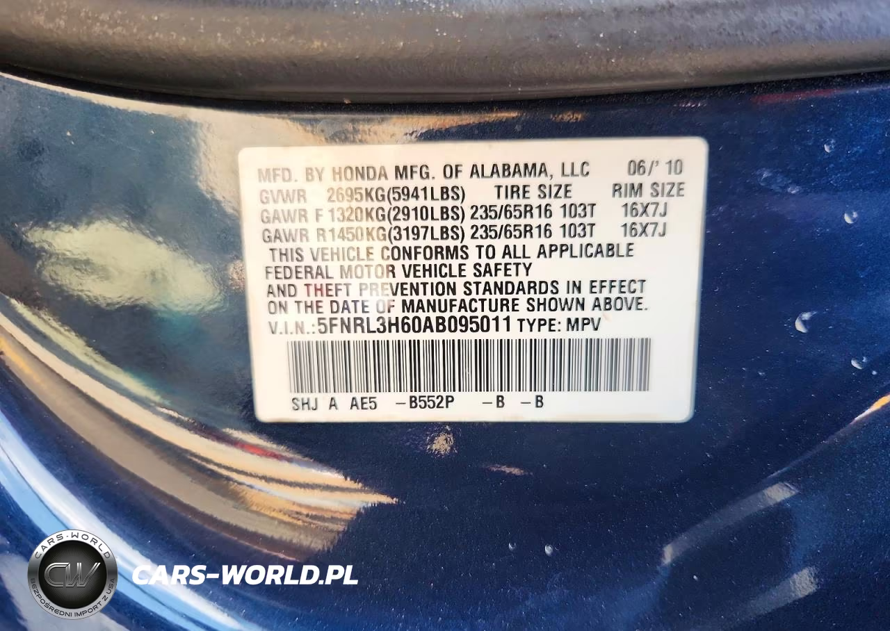 2010 Honda Odyssey Exl VIN:5FNRL3H60AB095011 - 13