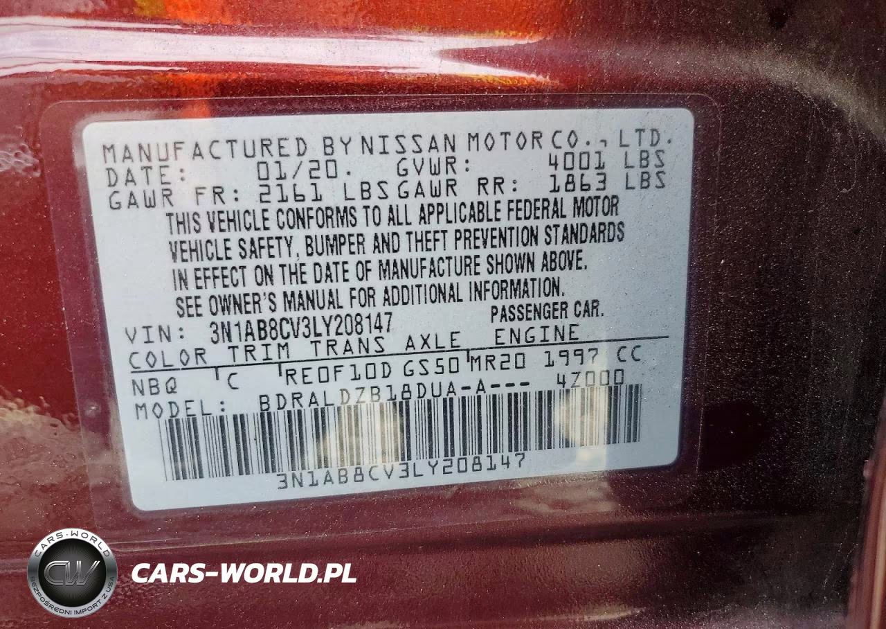 2020 Nissan Sentra Sv VIN:3N1AB8CV3LY208147 - 12