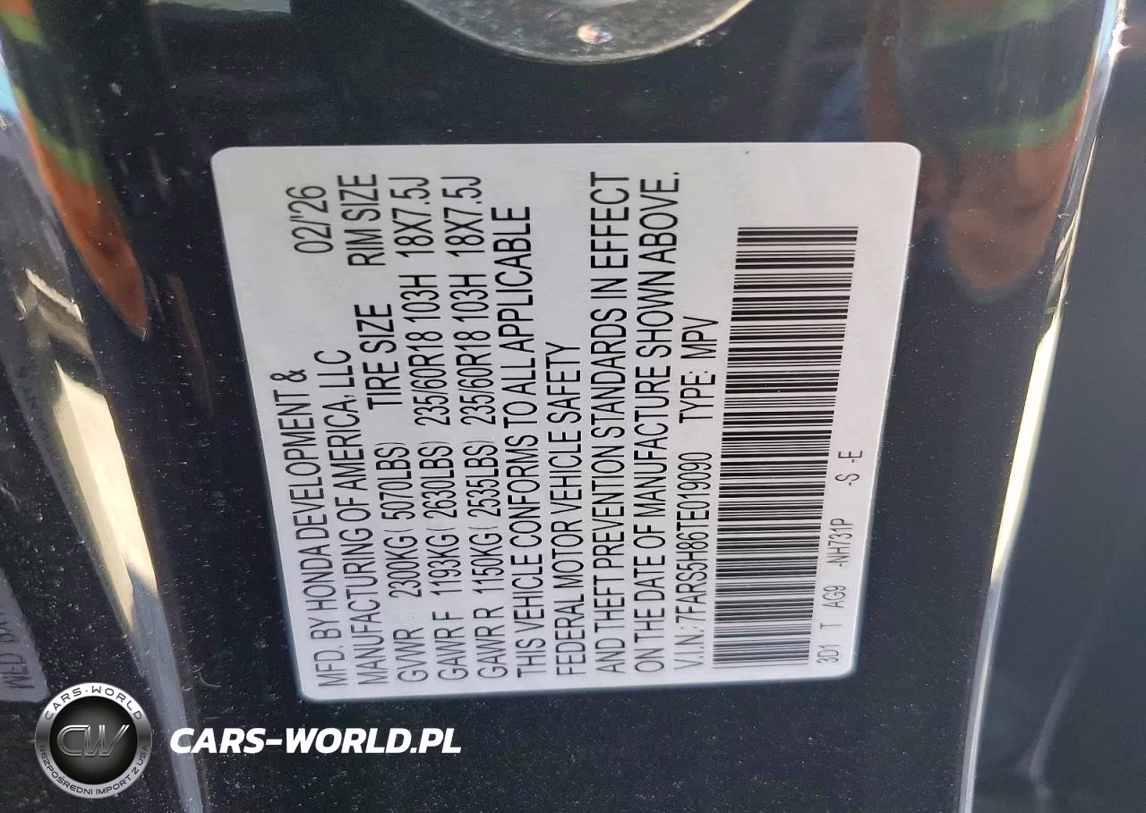 2026 Honda Cr-V Sport-L VIN:7FARS5H86TE019090 - 13