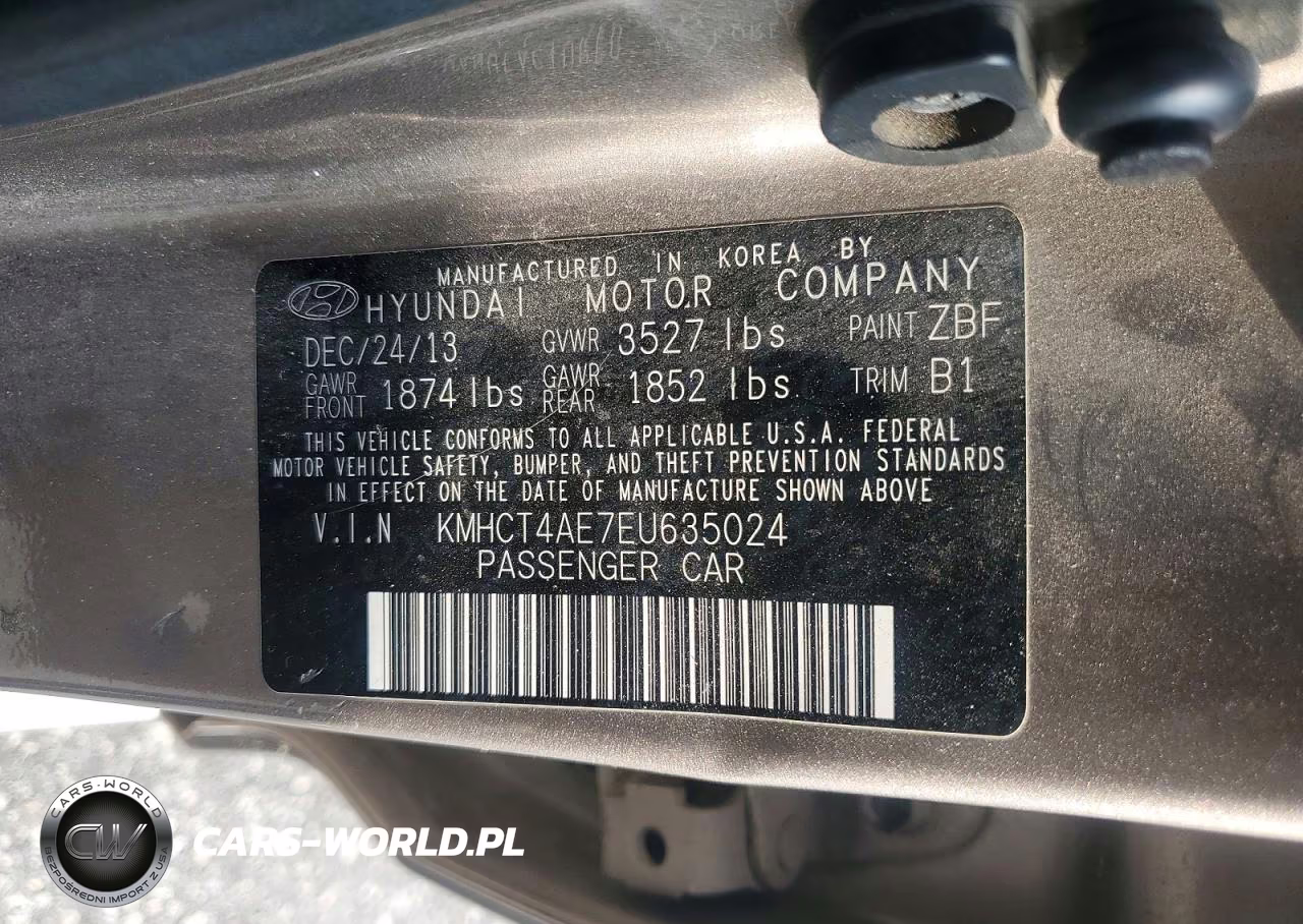 2014 Hyundai Accent Gls VIN:KMHCT4AE7EU635024 - 12