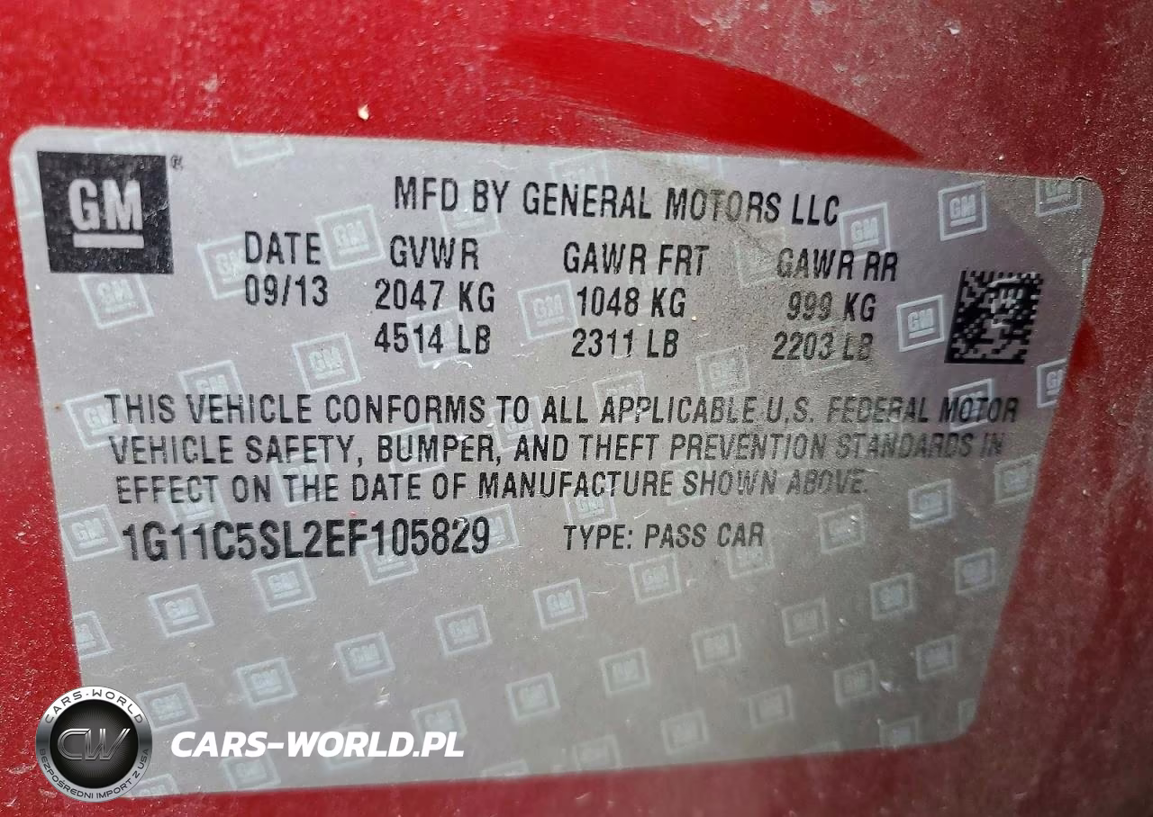 2014 Chevrolet Malibu 1Lt VIN:1G11C5SL2EF105829 - 12