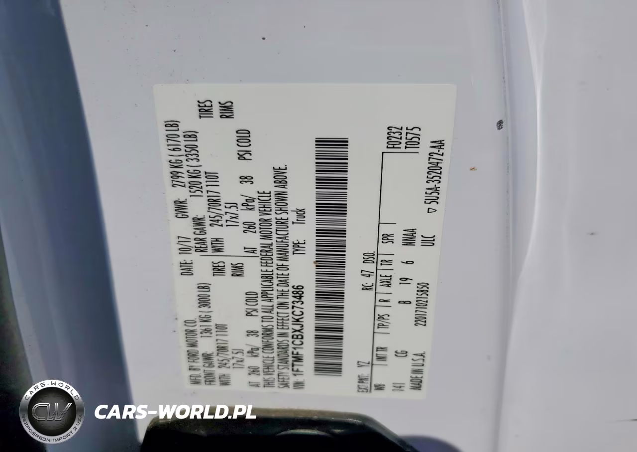 2018 Ford F150 VIN:1FTMF1CBXJKC73486 - 12